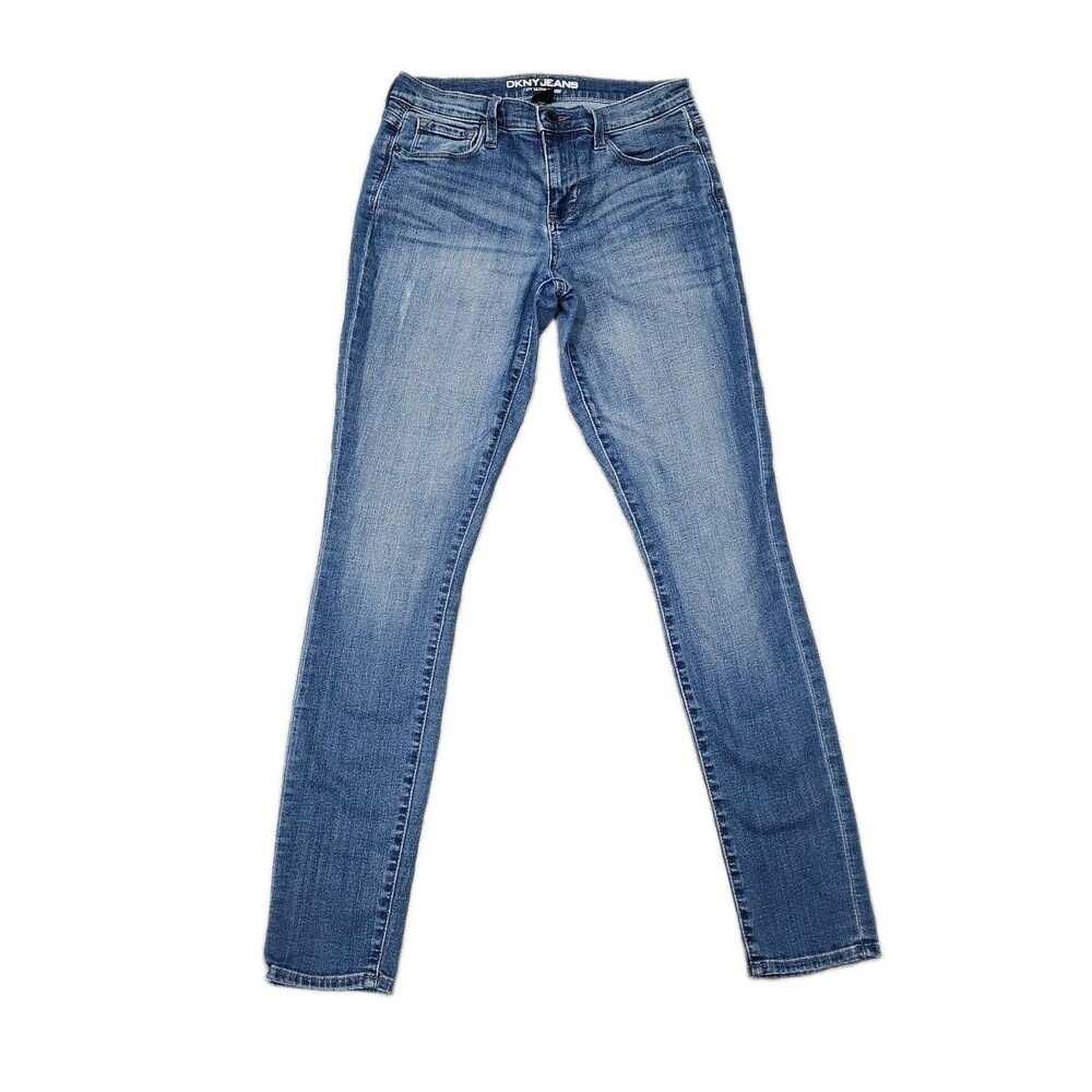 DKNY City Ultra Skinny Women's Distressed Blue Denim Jeans Sizes 4